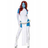 Comicfigur - Mystic Cosplay Kostümset von Mask Paradise besteht aus Catsuit, Kleid, Satinhandschuhe und Stockings, sowie Totenko