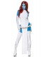 Comicfigur - Mystic Cosplay Kostümset von Mask Paradise besteht aus Catsuit, Kleid, Satinhandschuhe und Stockings, sowie Totenko