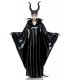 Fantasykostüm - Maleficent Lady Kostüm Komplettset von Mask Paradise besteht aus Cape in Wetlook-optik und passender Hörnermaske