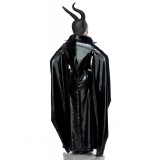 Fantasykostüm - Maleficent Lady Kostüm Komplettset von Mask Paradise besteht aus Cape in Wetlook-optik und passender Hörnermaske