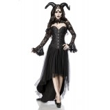 Dämonenkostüm - Gothic Queen Kostümset von Mask Paradise, bestehend aus Hörnern, Kopfschmuck, Bolero, Corsage und Rock