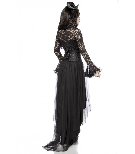 Dämonenkostüm - Gothic Queen Kostümset von Mask Paradise, bestehend aus Hörnern, Kopfschmuck, Bolero, Corsage und Rock