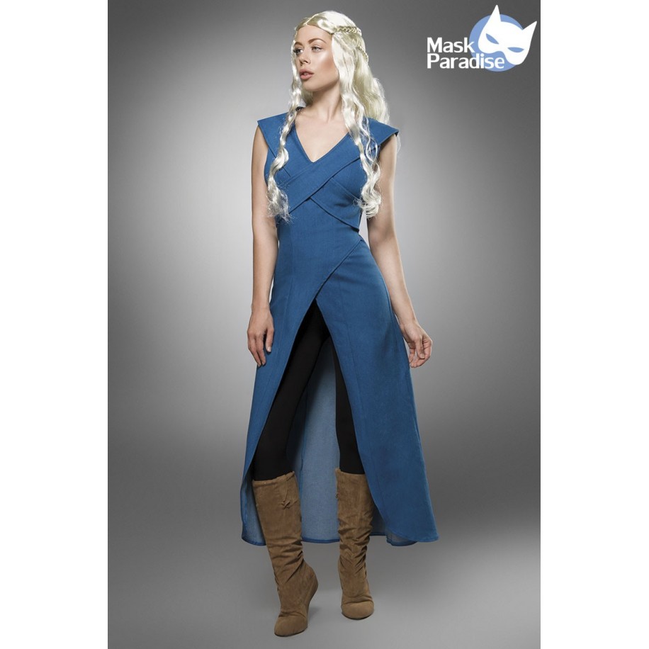 Drachenmutter - Mother of Dragons Komplettset von Mask Paradise, bestehend aus Kleid, Perücke und Leggings