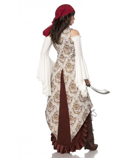 Piratenbrautkostüm Piratenkostüm - Kostüm Komplettset Pirate Bride von Mask Paradise besteht aus Weste, Kopftuch, Rock, Säbel un