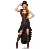 Steampunk Kostümset - Kostüm Komplettset Steampunk Lady von Mask Paradise besteht aus Rock, Corsage mit Bolero, Zylinder, Goggel