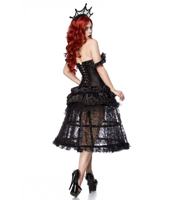 Gothic-Kostüm - Kostüm Komplettset Gothic Queen von Mask Paradise besteht aus Corsage, Überrock, Reifrock, Krönchen