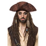 Piraten-Kostümset Captain Jack von Mask Paradise besteht aus Pistole, Hut, Kopftuch, Hemd, Weste, Hose, Beinstulpen, 2 Tücher, 3