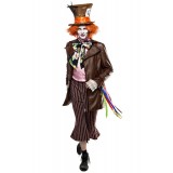 Hutmacher-Kostüm: Mad Hatter von Mask Paradise. detailreiche Kostümset mit Perücke, Fliege, Hut, Band, Federn, Hutkarte, Hemd, J