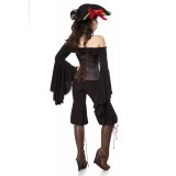 Piratenkostüm: Female Pirate von Mask Paradise. Kostümset Bluse, Hose, Corsage und Hut