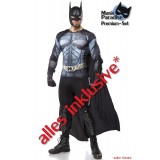 Batman-Kostüm von Mask Paradise - Maske, Handschuhe, Longsleeve, Cape, Leggings, Beinprotektoren, Armprotektoren