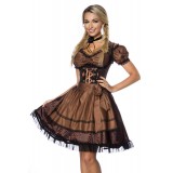 Premium Dirndl mit Bluse und Schürze braun/schwarz - AT70000