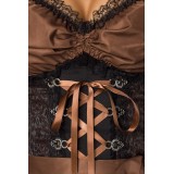 Premium Dirndl mit Bluse und Schürze braun/schwarz - AT70000