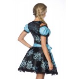 Premium Dirndl mit Bluse und Schürze blau/schwarz - AT70000