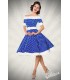 Schulterfreies Swing-Kleid mit Tellerrock von Belsira blau/weiß