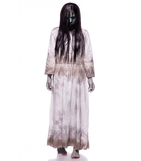 Horrorkostüm Creepy Girl von Mask Paradise besteht aus Kleid und Langhaarperücke