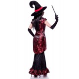 Dark Witch - Hexenkostüm von Mask Paradise - Top, Rock, Hut, Handschuhe, Zauberstab, Collier