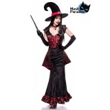 Dark Witch - Hexenkostüm von Mask Paradise - Top, Rock, Hut, Handschuhe, Zauberstab, Collier