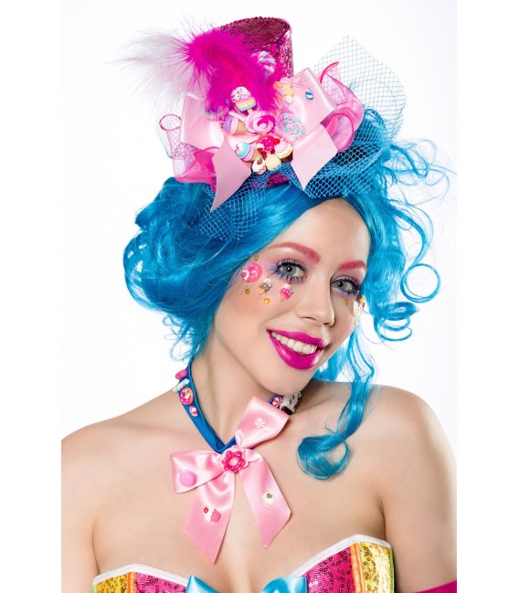 Candy Girl Kostümset Mask Paradise - Corsage, Tutu, Hut, Halsband, Handschuhe, Stockings und Lolli