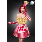 Popcorn Girl Kostüm von Mask Paradise - Kleid, Haarreif und Handschuhe