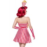 Popcorn Girl Kostüm von Mask Paradise - Kleid, Haarreif und Handschuhe