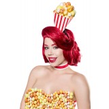 Popcorn Girl Kostüm von Mask Paradise - Kleid, Haarreif und Handschuhe