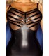 schwarzes Wetlook-Kleid F078 von Noir Handmade Minikleid