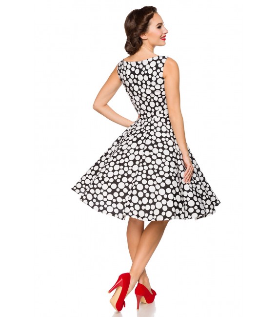 Vintage-Kleid schwarz/weiß/dots - AT50092