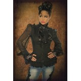 Bluse mit Jabot schwarz - AT13240