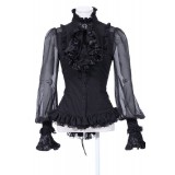 Bluse mit Jabot schwarz - AT13240