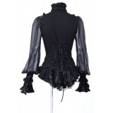 Bluse mit Jabot schwarz - AT13240