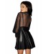 schwarzes Wetlook Kleid F118 von Noir Handmade ImMoral Kollektion