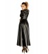 schwarzer langer Mantel F128C von Noir Handmade Diva Collection