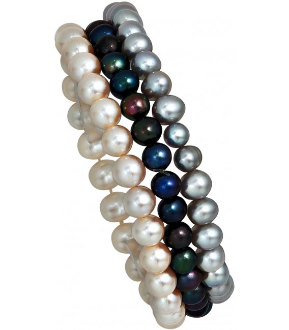 Perlenarmbänder 3er Set Süßwasser Perlen Armband Armbänder endlos Bild1