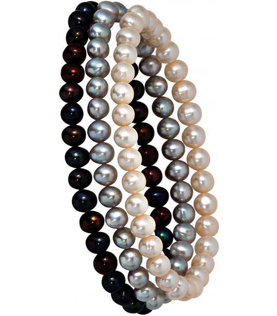 Perlenarmbänder 3er Set Süßwasser Perlen Armband Armbänder endlos Bild2