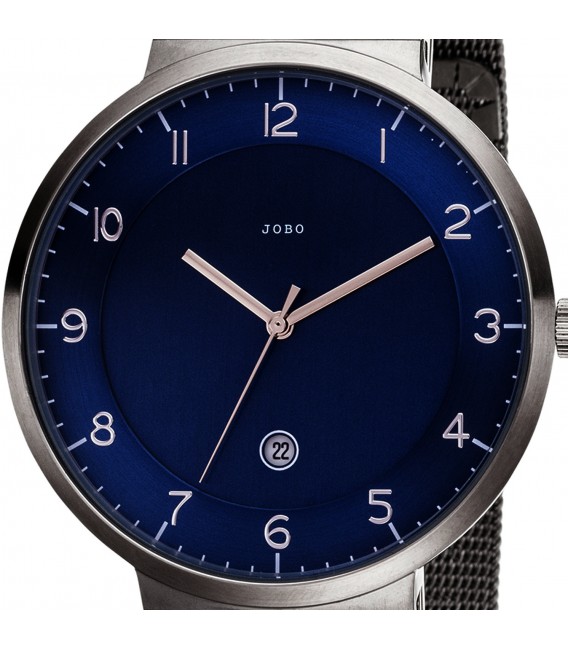 JOBO Herren Armbanduhr blau Quarz Analog Edelstahl Datum Herrenuhr Bild2