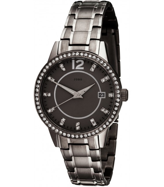 JOBO Damen Armbanduhr Quarz Analog Titan mit SWAROVSKI® ELEMENTS Damenuhr Datum Bild1