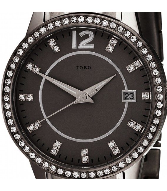 JOBO Damen Armbanduhr Quarz Analog Titan mit SWAROVSKI® ELEMENTS Damenuhr Datum Bild2