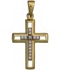 Anhänger Kreuz 333 Gold Gelbgold 13 Zirkonia Kreuzanhänger Goldkreuz Bild2