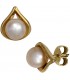 Ohrstecker 585 Gold Gelbgold 2 Süßwasser Perlen Ohrringe Perlenohrstecker Bild2