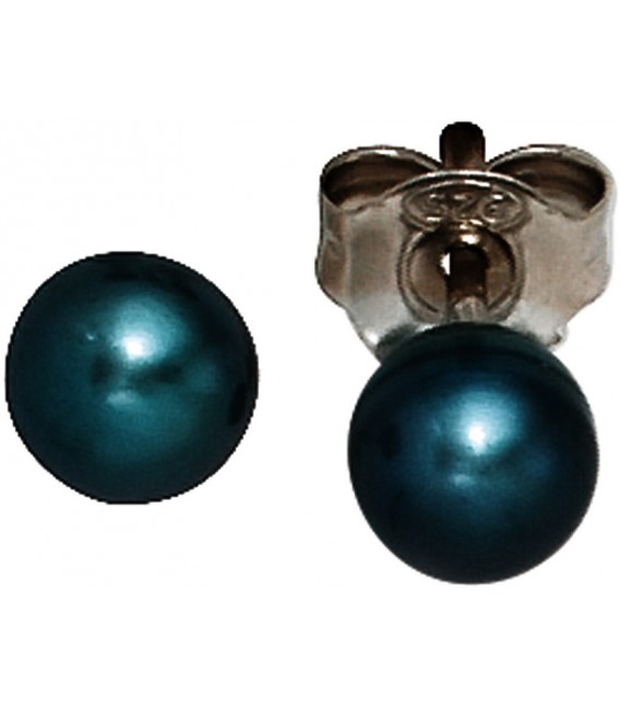 Ohrstecker 925 Sterling Silber 2 Süßwasser Perlen Ohrringe Perlenohrstecker Bild1