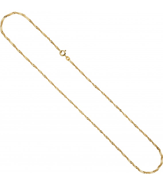 Singapurkette 585 Gelbgold 18 mm 50 cm Gold Kette Halskette Goldkette Federring Bild2