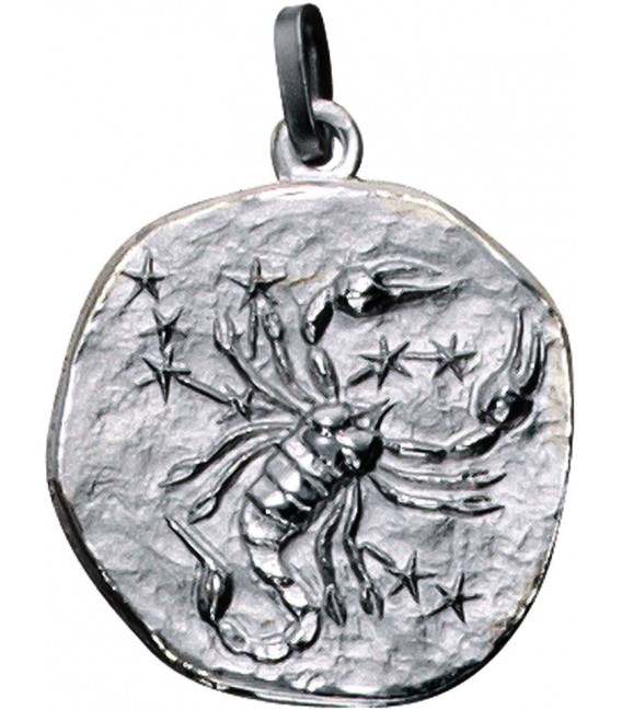 Anhänger Sternzeichen Skorpion 925 Sterling Silber matt Sternzeichenanhänger Bild1
