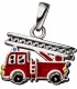 Kinder Anhänger Feuerwehrauto rot 925 Silber Feuerwehr Kinderanhänger Bild1