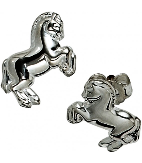 Kinder Ohrstecker Pferd Pferde 925 Sterling Silber Ohrringe Kinderohrringe Bild1