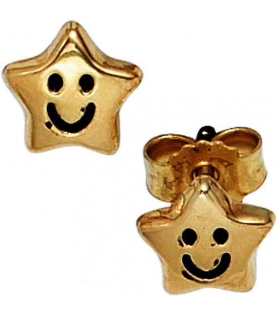 Kinder Ohrstecker Stern Sterne 333 Gold Gelbgold Ohrringe Kinderohrringe Bild1