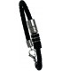 Armband Leder schwarz mit Edelstahl und Kautschuk 21 cm Lederarmband Bild1