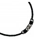 Collier Halskette Leder schwarz mit Edelstahl 45 cm Kette Lederkette Bild1