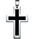 Anhänger Kreuz Edelstahl schwarze Lackeinlage Kreuzanhänger Edelstahlkreuz Bild1