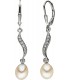 Boutons 925 Silber 2 Süßwasser Perlen mit Zirkonia Ohrhänger Perlenohrringe Bild1