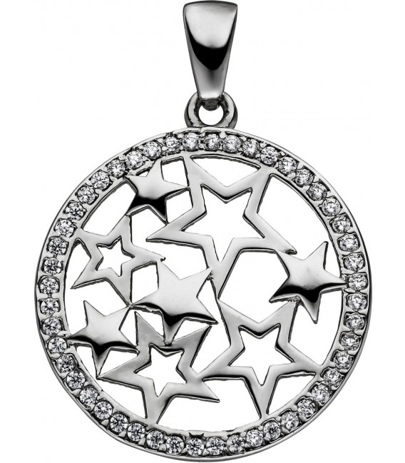 Anhänger Stern Sterne 925 Sterling Silber mit Zirkonia Sternanhänger Sibersterne Bild1